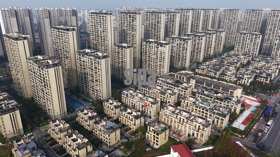 The completed residential buildings are in Fuyang, China - 27 Oct 2025