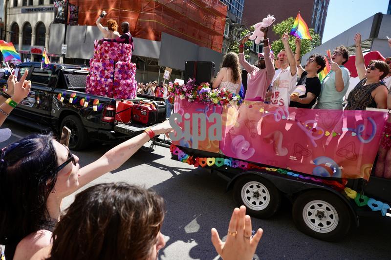 People march in the Toronto Pride Parade on June 29, 2025 in Toronto, Canada. Toronto's event is Canada's largest Pride celebration in the country, attracting millions of visitors every year.   (Photo by Au Lok Nin/Nexpher Images/Sipa USA)