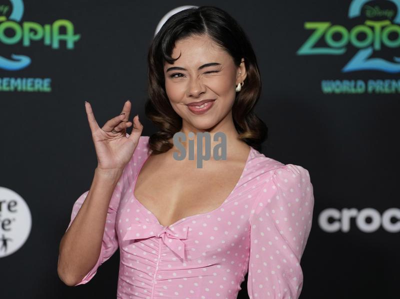 Xochitl Gomez arrives at the Walt Disney Animation Studios’ ZOOTOPIA 2 World Premiere held at the El Capitan Theatre in Hollywood, CA on Thursday, November 13, 2025. (Photo By Sthanlee B. Mirador/Sipa USA)