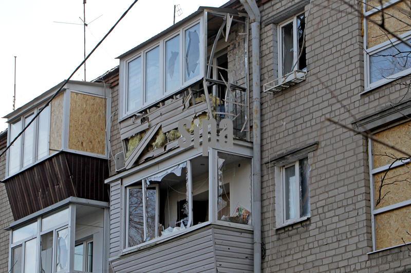 Damage from Russian drone attack on Dnipro