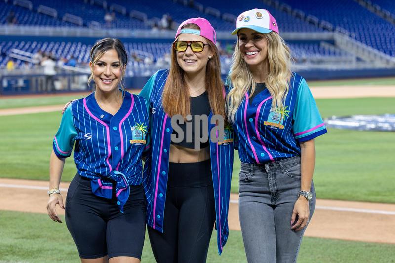 FL: Vladimir Gerrero Jr. La Gente Del Barrio Home Run Derby & Celebrity Softball Game 2025 at LoanDepot park.