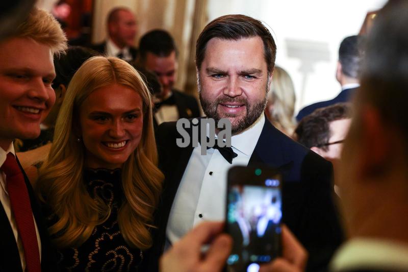 US President Donald J. Trump delivers remarks during the Congressional Ball at the White House