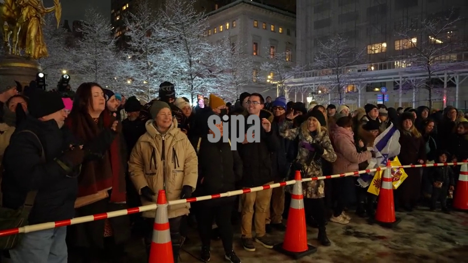 The World's Largest Menorah Lighting on the First Night of Hanukkah