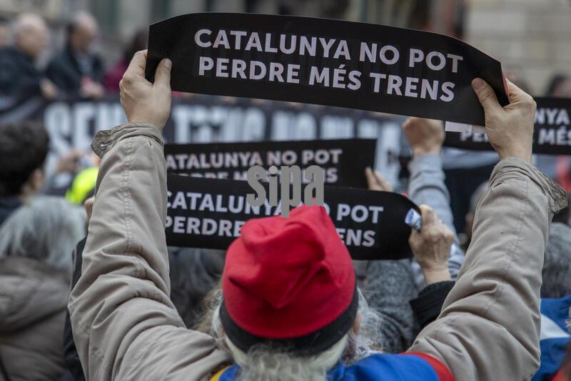 Protest for a better public rail service in Barcelona, Spain - 07 Feb 2026