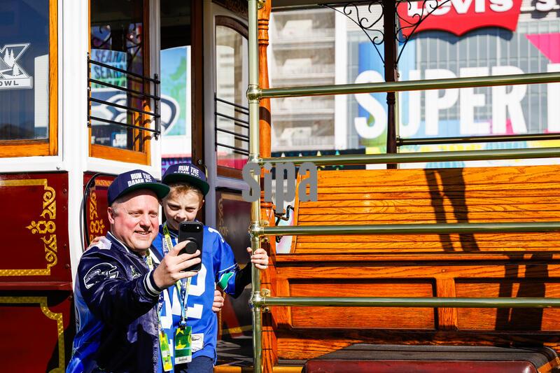 Fans arrive at Levi’s Stadium for Super Bowl LX in Santa Clara, California on February 8, 2026. Super Bowl LX takes place on February 8, 2026 between the New England Patriots and the Seattle Seahawks. (Photo by Kindell Buchanan/Sipa USA)