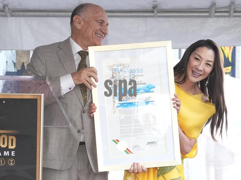 (L-R0 Steven Nissen and Michelle Yeoh at the Michelle Yeoh Honored With Star On The Hollywood Walk Of Fame Ceremony held at 6927 Hollywood Boulevard in Hollywood, CA on Wednesday, ​February 18, 2026. (Photo By Sthanlee B. Mirador/Sipa USA)