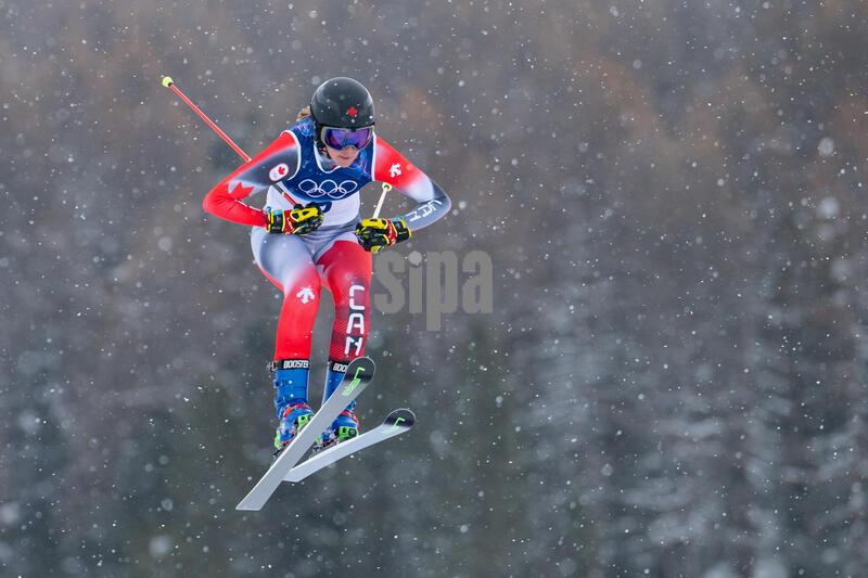 Hannah Schmidt of Team Canada competes the Women's Freestyle Skiing Ski Cross during the Milano Cortina 2026 Winter Olympic Games at Livigno Snow Park in Livigno on February 20, 2026. Photo by Laurent Zabulon/Abaca/Sipa USA