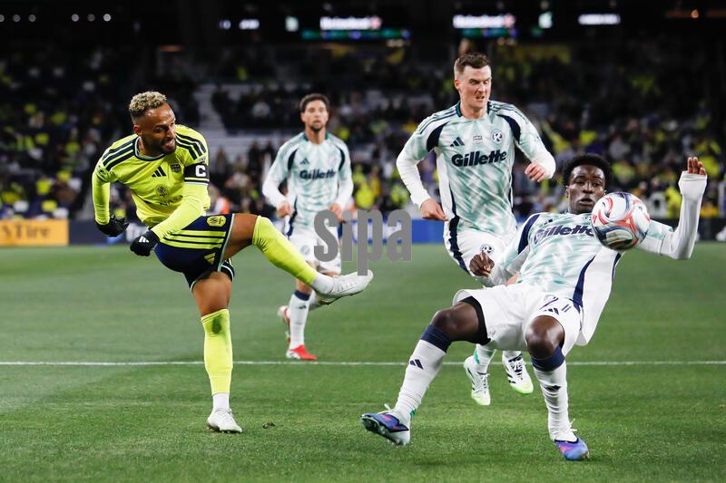 Nashville SC midfielder Hany Mukhtar (10) kicks the ball during the second half of the match against Nashville SC at GEODIS Park in Nashville, Tennessee on February 21, 2026. (Photo by Kindell Buchanan/Sipa USA)