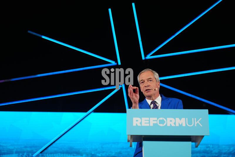 3/26/2026 - Reform UK leader Nigel Farage during a Reform UK local election rally in Sunderland. Picture date: Thursday March 26, 2026. (Photo by Owen Humphreys/PA Images/Alamy Images/Sipa USA) *** US Rights Only ***