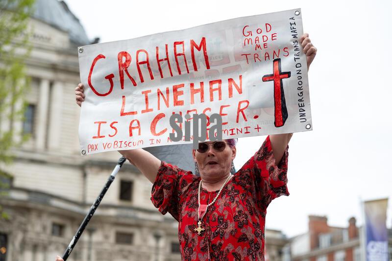 Counter-protesters rally in Westminster in support of trans rights amid “199 Days Later” march - 11 Apr 2026