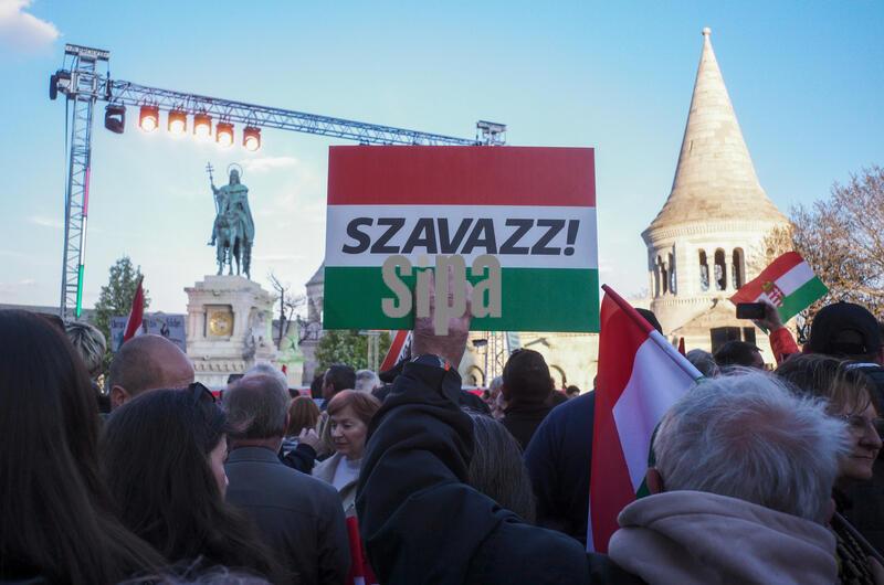 Hungarians join a Fidesz rally headlined by Victor Orban in Budapest, Hungary - 11 Apr 2026