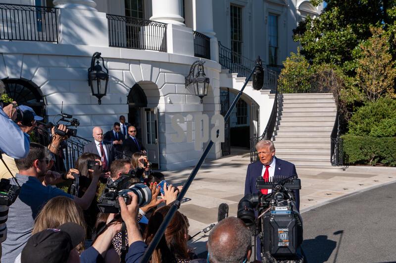 Trump departing the white house in the Washington, US - 11 Apr 2026