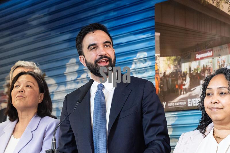 Mayor Mamdani press conference discussing city-owned grocery stores