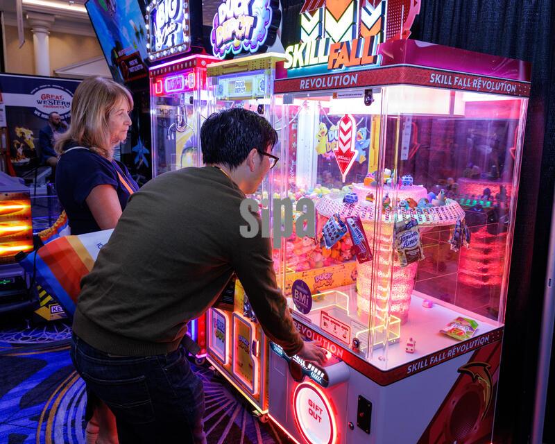 Arcade and carnival games at the trade show during CinemaCon 2026 at Caesars Palace in Las Vegas on April 15, 2026. (Photo by Travis P Ball/Sipa USA)