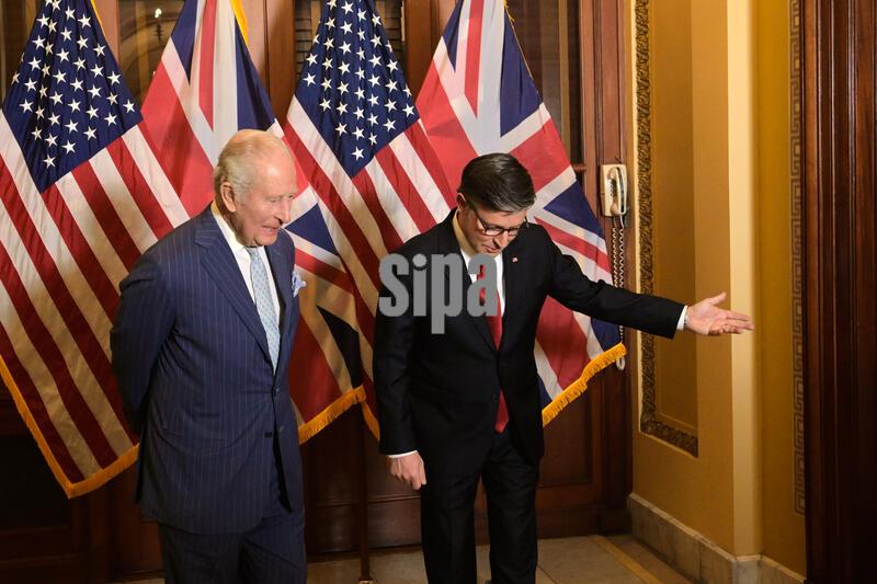 King Charles III with Speaker of the US House of Representatives Mike Johnson