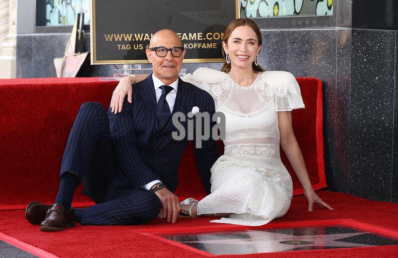 CA: The Walk of Fame Induction Ceremony for Stanley Tucci and Emily Blunt