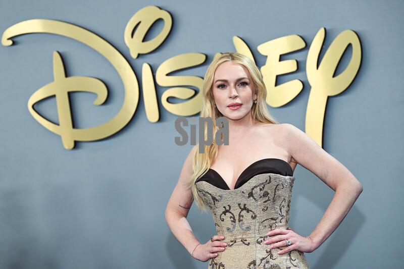 Lindsay Lohan walking on the red carpet at the 2026 Disney Upfront Red Carpet held at the Javits Center in New York, NY on May 12, 2026. (Photo by Anthony Behar/Sipa USA)