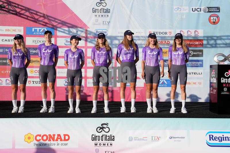Italia: Team Liv-alula-jayco During the Team Presentation Ahead of the Giro D’italia Women...