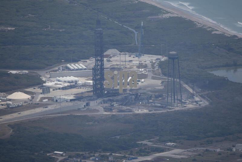 Damage aftermath from the night May 28th 2026 static fire explosion for Blue Origin New Glenn on SLC-36 photo from May 30th 2026 mid morning