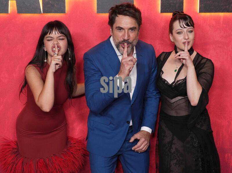 (L-R) Malia Pyles, Javier Bardem and Lily Collias at the Apple TV's CAPE FEAR World Premiere held at the DGA Theater in Los Angeles, CA on Tuesday, June 2, 2026. (Photo By Sthanlee B. Mirador/Sipa USA)
