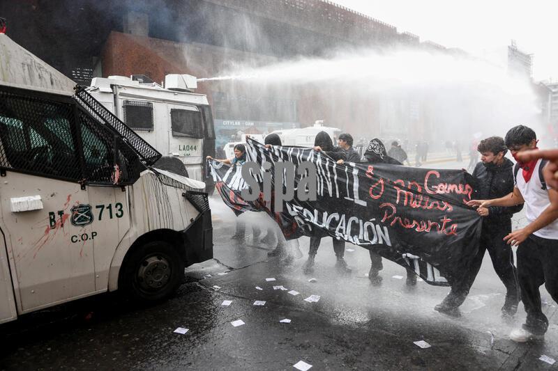Various student organizations called for a nationwide strike and march against government cuts. Santiago, Chile, June 3, 2026. (Photo by Manuel Urzua/Sipa USA)