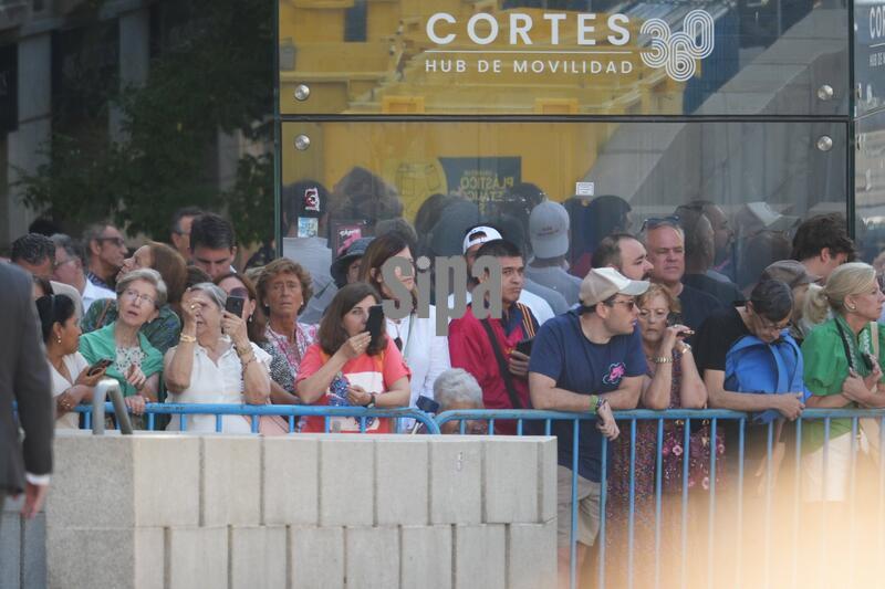 Spain: arriving to visit to the Congress of Deputies on the occasion of the Pope's official visit to Spain in Madrid