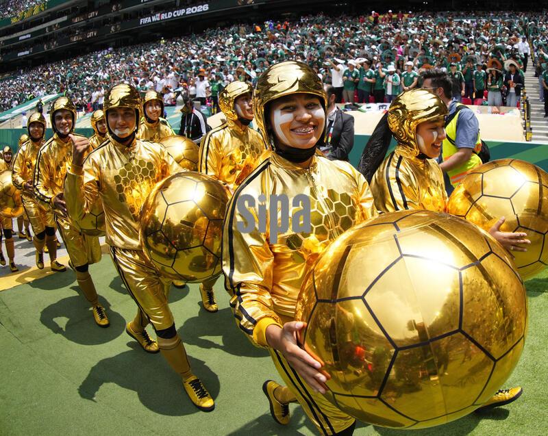 The opening ceremony of the 2026 football World Cup is held at Mexico City Stadium in the Mexican capital on June 11, 2026, ahead of the tournament opener between Mexico and South Africa. (Photo by Kyodo News/Sipa USA)
