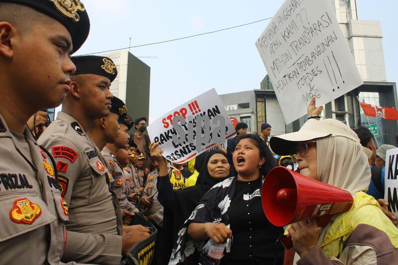 Student protesting Indonesian goverment policies, Jakarta, Indonesia