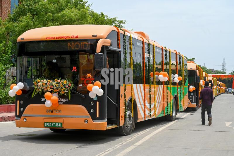 India: Uttar Pradesh Chief Minister Yogi Adityanath Virtually Flagged Off Fleet Of Electric Buses In Noida