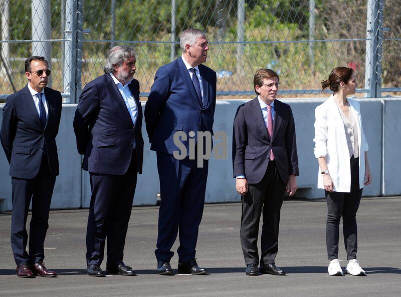 Spain: Isabel Diaz Ayuso, Jose Luis Martinez-Almeida, Carlos Sainz and Carlos Sainz Jr attending the presentation Madring F1