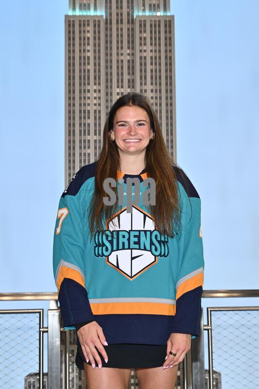 NY: New York Sirens Hockey First-Round Draft Pick Emma Peschel Visits Empire State Building