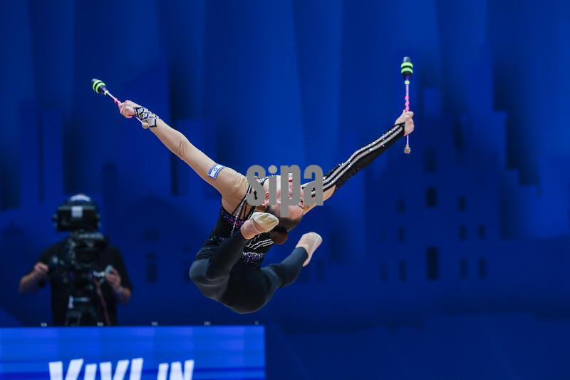 Daniela Munits (ISR) seen during Rhythmic Gymnastics FIG World Cup Finals 2026 Milano at Unipol Forum in Milan. (Photo by Fabrizio Carabelli / SOPA Images/Sipa USA)