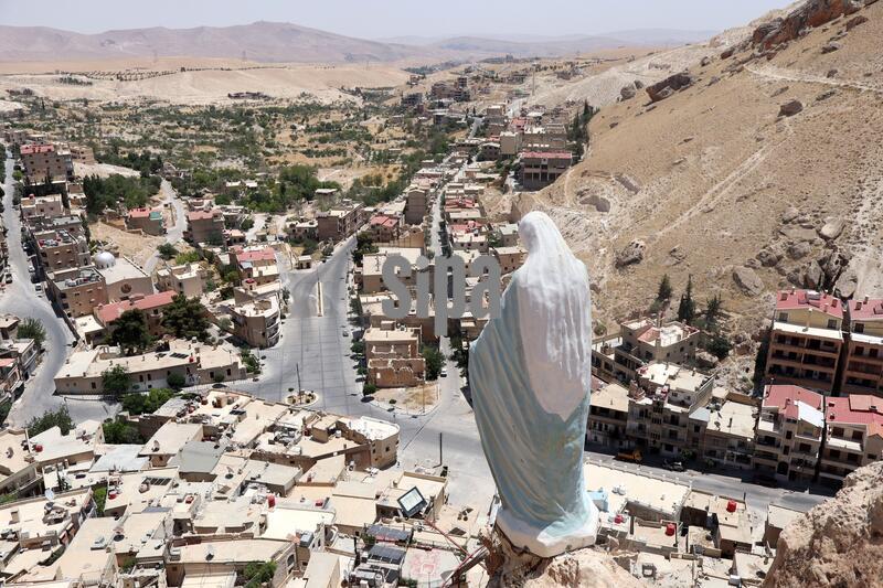 A shot of Maalula, Syria, July 22 2026. The statue of Virgin Mary has been destroyed by al Nousra islamic group in 2013 and afterwards replaced with a new one. (Elisa Gestri/ Sipa USA)
