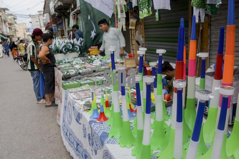 Market Stalls Preparation 79th Independence Day Rawalpindi Pakistan