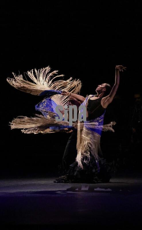 (260826) -- MEXICO CITY, Aug. 26, 2026 (Xinhua) -- This multiple-exposed photo shows a dancer performing during the closing show of an international flamenco festival in Mexico City, Mexico, on Aug. 25, 2026. The closing performance of an international flamenco festival was held at the Esperanza Iris City Theater on Tuesday. More than 40 artists from Mexico and Spain presented a blend of traditional and contemporary flamenco art through dance, live music and singing. (Xinhua/Liu Wenhui) (Photo by Xinhua/Sipa USA)