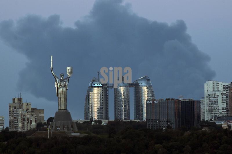 Smoke over Kyiv from fires in suburbs after Russian drone attack