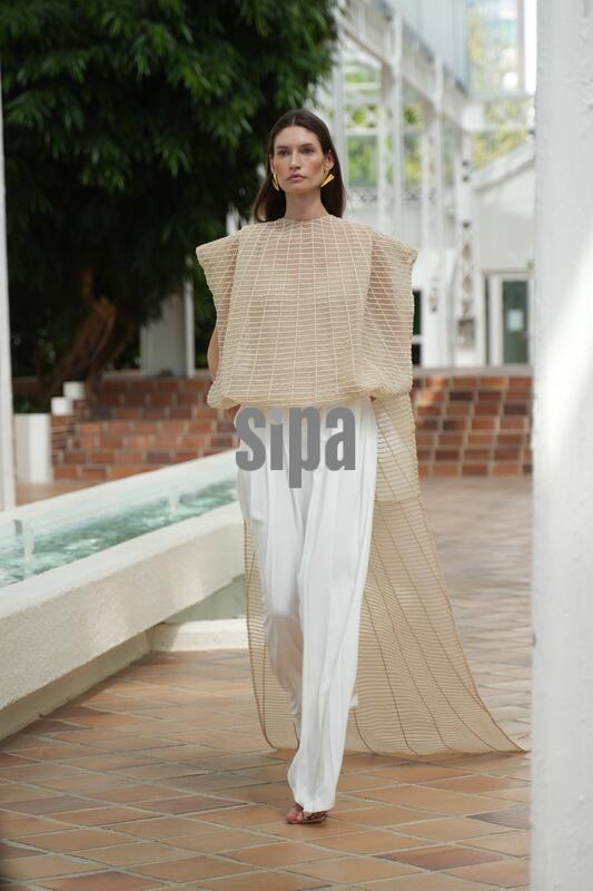 Spain: A model Durning “Firma” collection during Pasarela Cibeles Mercedes-Benz Fashion Week Madrid 2065 in Madrid,