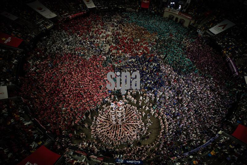 The final day of the 30th Castells Competition is seen at the CaixaBank Tàrraco Arena in Tarragona, Catalonia, Spain on October 4, 2026, during the biennial event showcasing human towers by top colles from Catalonia, held at the former bullring where the first edition took place in 1932. Photo by Laia Solanellas/Europa Press/Abaca/Sipa USA