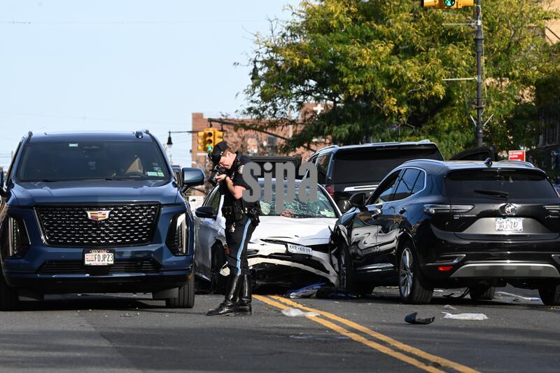 Multiple pedestrians struck after several cars collided in Bronx New York City - 09 October 2026