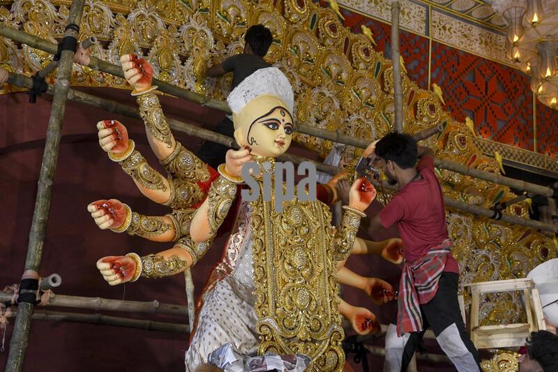 Kolkata India Durga Puja Preparation
