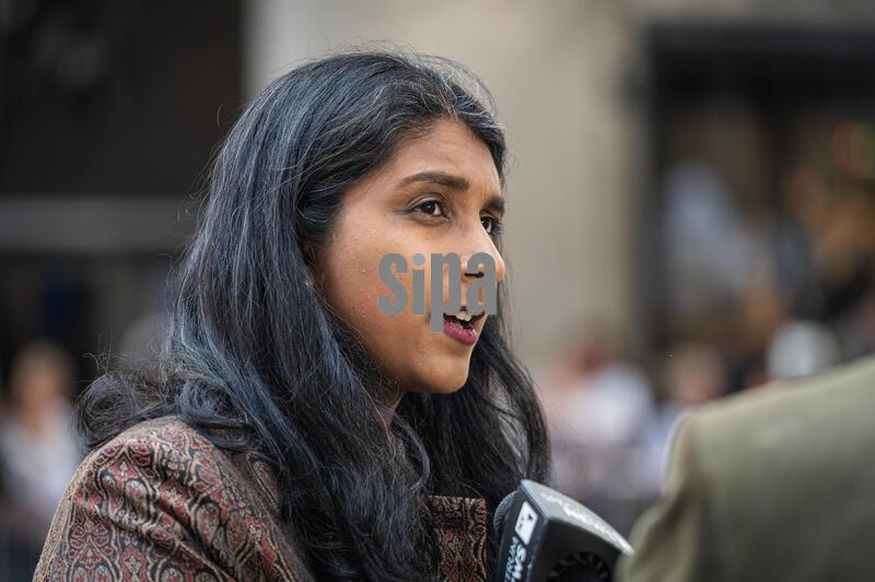 NY: Saritha Komatireddy At The NYC Columbus Day Parade. 