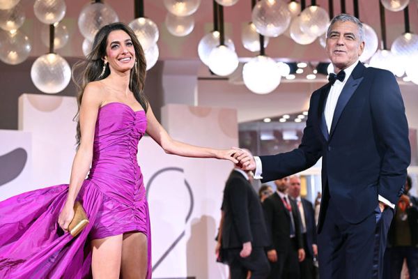 Venice Biennale, 82nd Venice International Film Festival, red carpet for the film Jay Kelly. In the photo  George Clooney with his wife Amal Alamuddin Clooney . Venice, Italy 28 August 2025  (Photo by Maria Laura Antonelli/AGF/SIPA/Sipa USA)