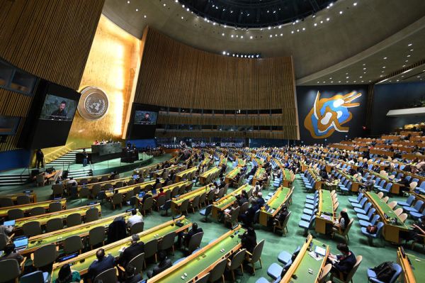 President of Ukraine Volodymyr Zelensky addresses the 80th session of the United Nations General Assembly, United Nations Headquarters, NY, September 24, 2025.
