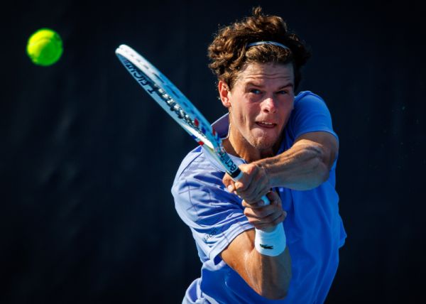 Belgium’s Alexander Blockx during a second round qualifying match against Slovakia’s Alex Molcan at the Australian Open, Melbourne Park, Melbourne on January 15 2026.