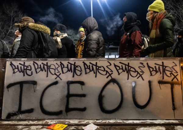 Minnesota residents protest following the death of Alex Pretti,  shot by Border Patrol agents in Minneapolis, MN on January 10th, 2026. (Photo by Elijah Scott/Sipa USA)