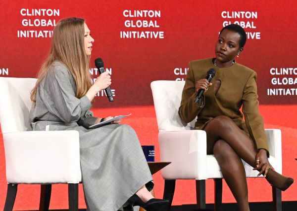 Chelsea Clinton, Lupita Nyong'o  onstage at the Clinton Global Initiative 2026 Annual Meeting at The New York Hilton Midtown in New York, NY on September 22, 2026. (Photo by Efren Landaos/Sipa USA)