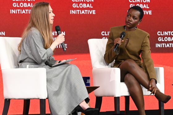 Chelsea Clinton, Lupita Nyong'o  onstage at the Clinton Global Initiative 2026 Annual Meeting at The New York Hilton Midtown in New York, NY on September 22, 2026. (Photo by Efren Landaos/Sipa USA)